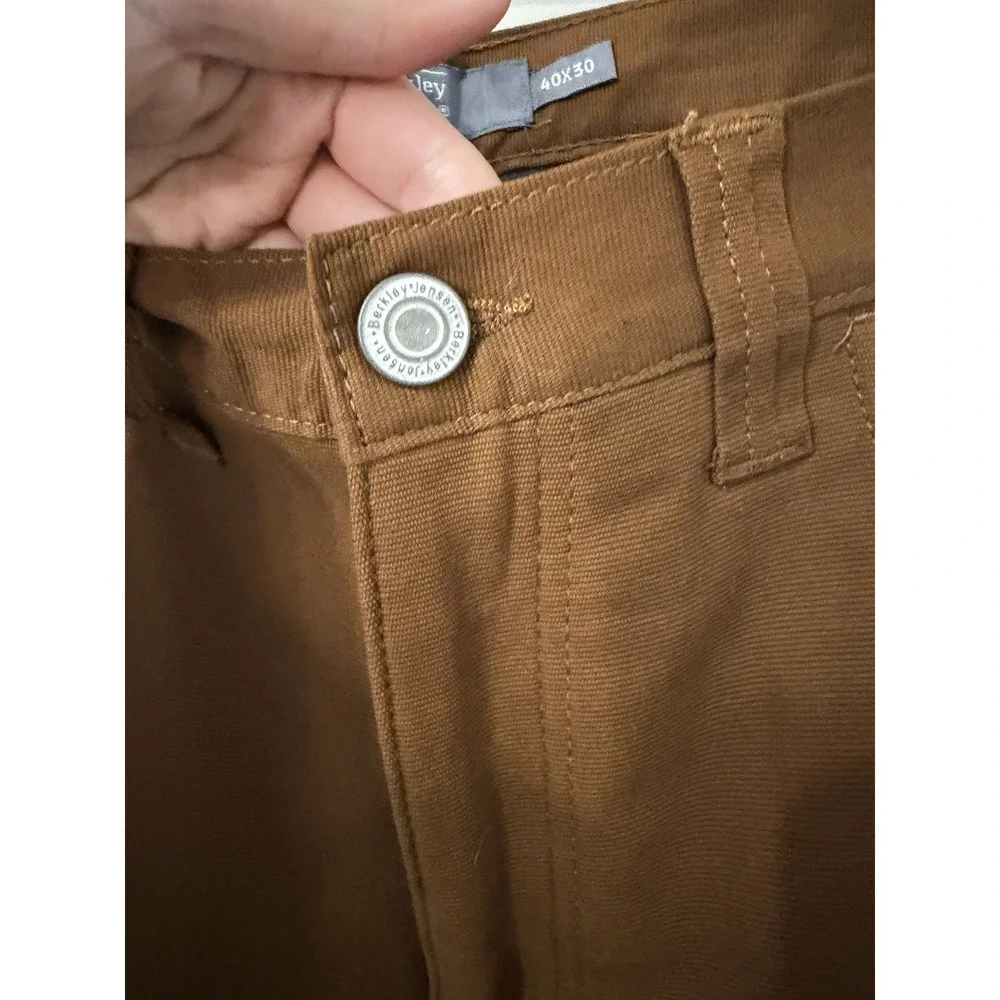 Berkley Jensen Jeans Mens 40x30 Fleece Lined Carpenter Relaxed Straight NWT Tan